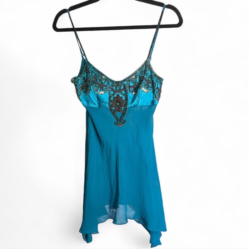 vintage Sue Wong 100% silk y2k cami with sequins and beading